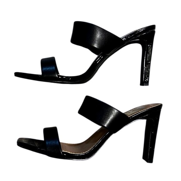 Dolce Vita Black Patent Crocodile Embossed Block Heel Mules Slides Womens Size 6 - Picture 4 of 6